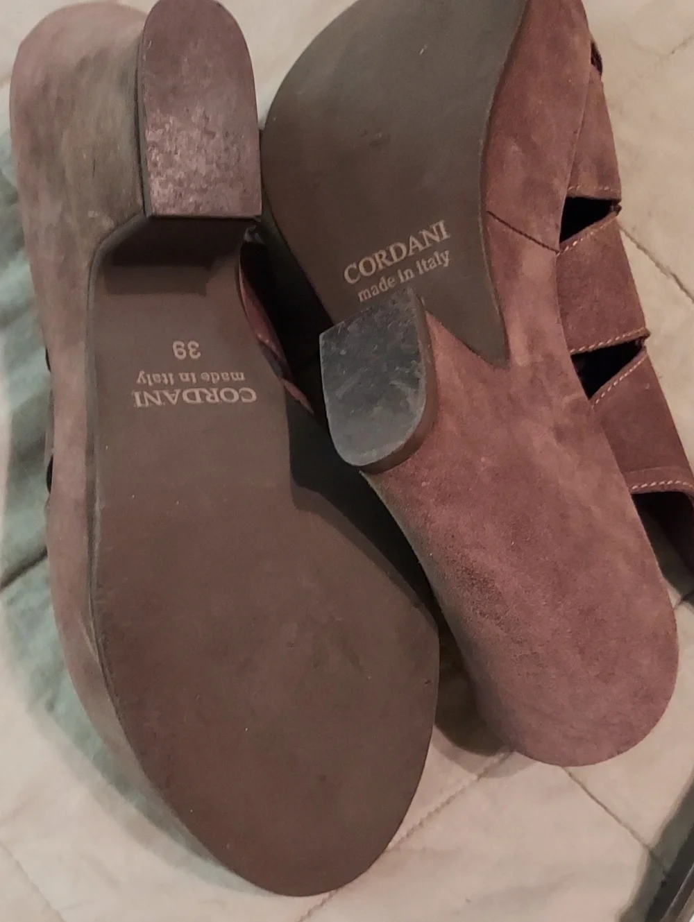 Cordani Suede Heels Brown Sz 39/8